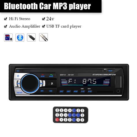 24V JSD 520 Car Stereo Audio Bluetooth 1 Din Car MP3 Multimedia Player