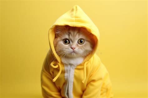 Silly Cat Dressed As a Banana, Bringing Humor To the Photo Shoot Stock Illustration ...