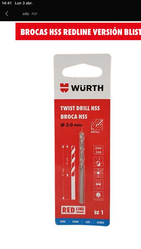 Broca HSS METAL 2MM Par Wurth Barraca Bismarck