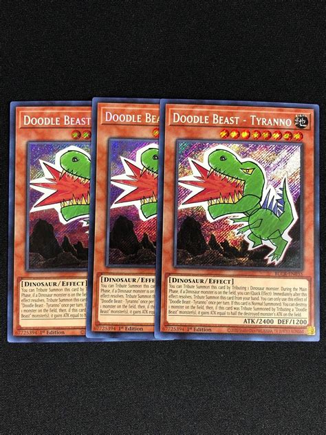 YUGIOH DOODLE BEAST TYRANNO BLCR EN033 1ST SECRET X3 EBay