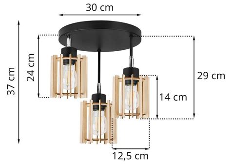 Lampa Sufitowa Timber Regulacja Podsufitka Drewniane Klosze