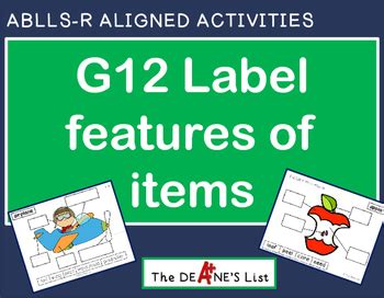 ABLLS R ALIGNED ACTIVITIES G12 Labels Features Of Items By The Deane S List