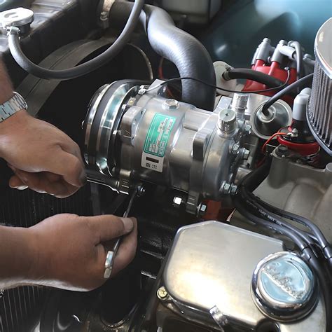 car air cond compressor installation