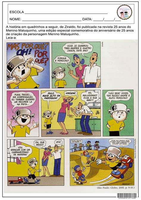 Historia Do Menino Maluquinho Para Imprimir - História Em Quadrinho Do Menino Maluquinho - RETOEDU