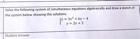 Solved Solve The Following System Of Simultaneous Equations