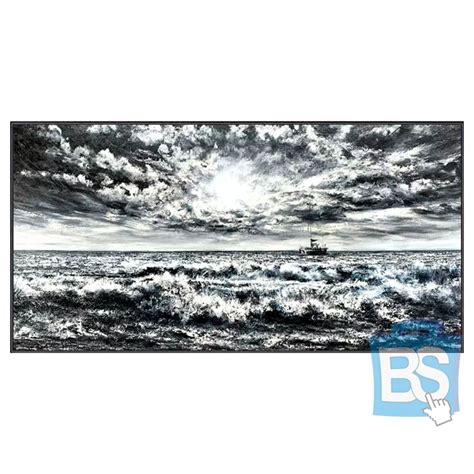 Jual LUKISAN PEMANDANGAN LAUT HITAM PUTIH 100 LUKISAN TANGAN DI CANVAS