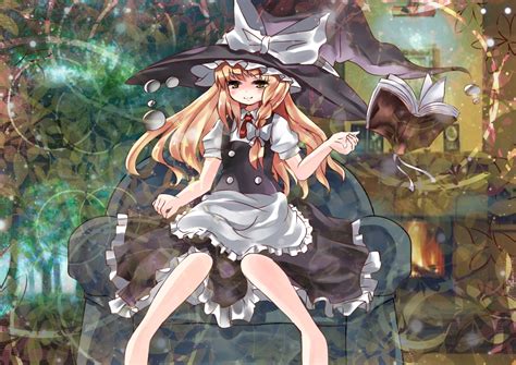 Apron Blonde Hair Book Bow Braids Dress Hat Kirisame Marisa Long Hair