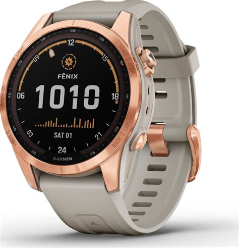 Garmin fenix 7S Solar Smartwatch, rosaguld m. sand | Lomax