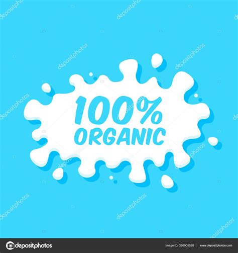 Milk Emblem Dairy Label Splashes Blots Vector Milk Stains Drops Stock