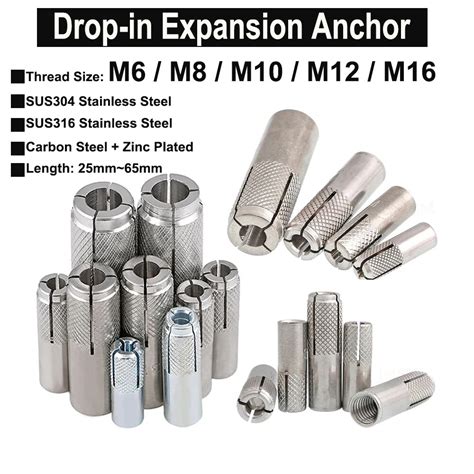 M M M M M Drop In Expansion Anchor For Expansion Bolt Screw Top