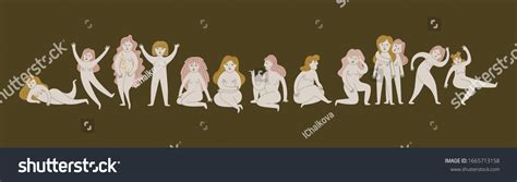 Nude Women Minimalism Abstract Silhouettes Nude Stock Vector Royalty