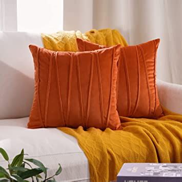 Amazon Top Finel Burnt Orange Fall Decorative Square Throw Pillow