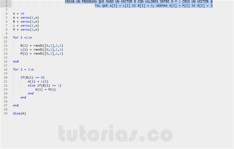 Arrays Matlab Vectores Binarios Tutorias Co