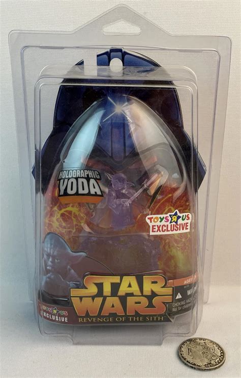 Lot 2005 Hasbro Holographic Yoda Star Wars Episode Iii Revenge Of The Sith Action Figure Carded