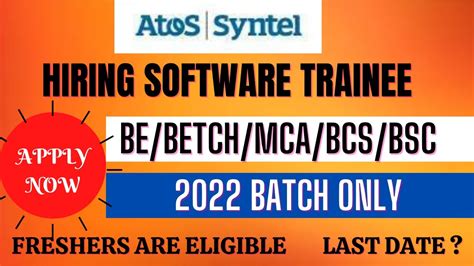 Atos Syntel Hiring Software Trainee Hiring Alert Latest Off Campus