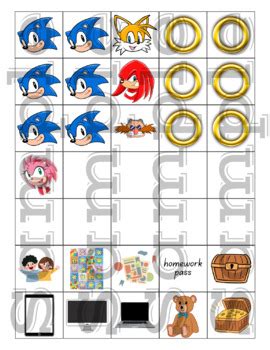 Sonic The Hedgehog Token Board By JainaDixon TPT