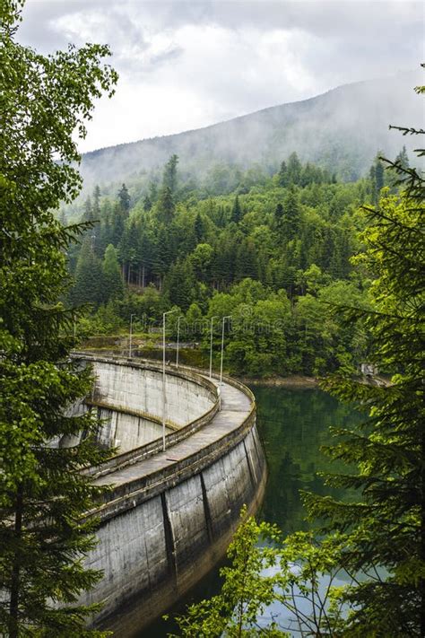 Scenic View of a Dam on a Mountain Lake Stock Image - Image of environment, ecology: 118241445