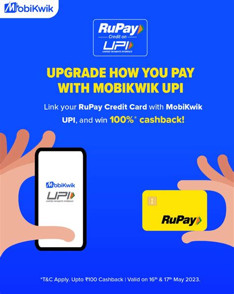 Mobikwik Free Cashback With Upi Link Rupay Credit Card