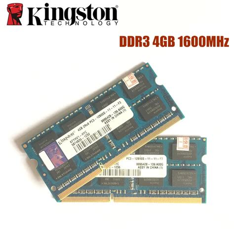 Kingston RAM DDR3 So Dimm Pour Ordinateur Portable 4 8 Go 1600