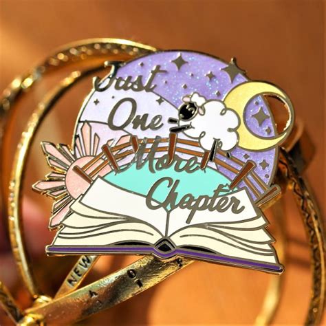 Just One More Chapter Book Lover Enamel Pin Geek And Artsy