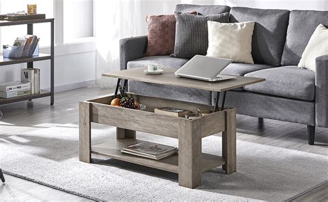 Yaheetech Lift Top Coffee Table W Hidden Compartment Storage Rustic