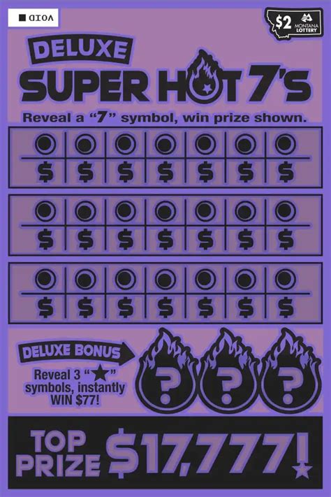 MT Lottery Deluxe Super Hot 7 S Scratch Off Game 1303