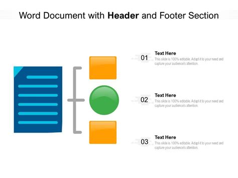 Word Document With Header And Footer Section | Presentation Graphics | Presentation PowerPoint ...