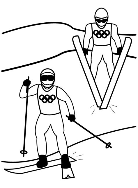 Coloriage Ski Gratuit Pour les Enfants télécharger et imprimer