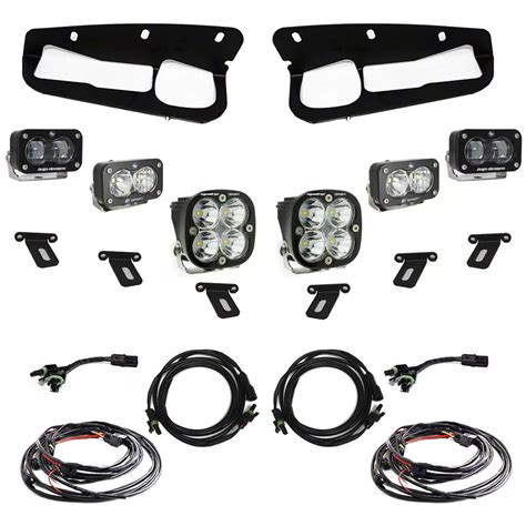 Baja Designs Bronco S2 Sae Sportsman Led Fog Light Pocket Kit With Upfitter Switch Harness