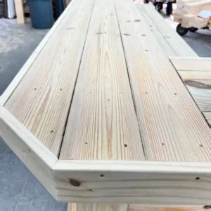 Thomas L Shape Plank Top Large Outdoor Solid Wood Pressure Treated