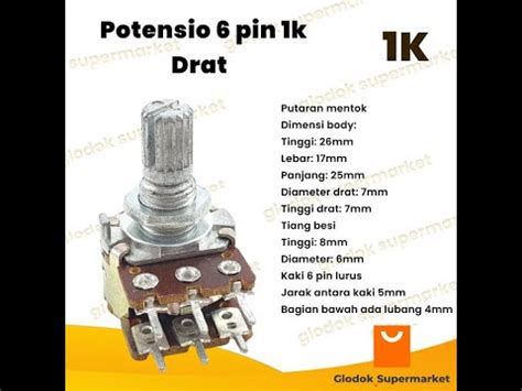 Potensio 6 Pin 1k Drat Stereo Kaki 3 3 Lurus Volume Mixer 102 YouTube