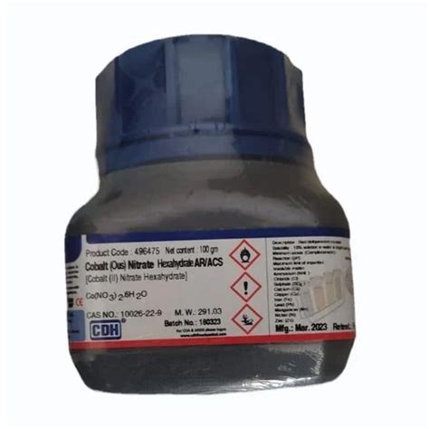 Cobalt Ii Nitrate Hexahydrate Grade Technical Grade Purity At