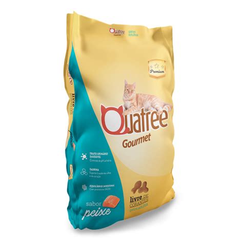 Ração para Gatos Adultos Quatree Gourmet Sabor Peixe 3Kg Submarino