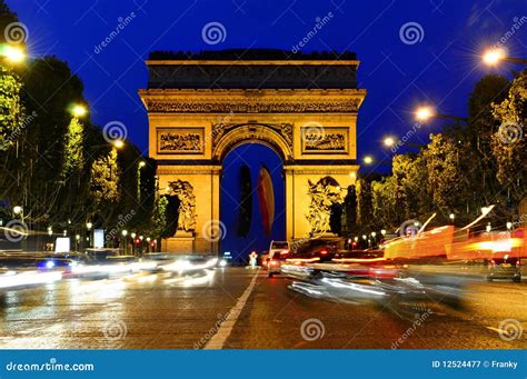 Arc De Triomphe Arco Del Triunfo París Francia Imagen de archivo