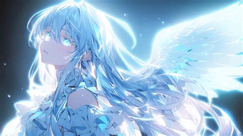 Anime Girl Angel Wings White 4k 2070k Wallpaper Pc Desktop