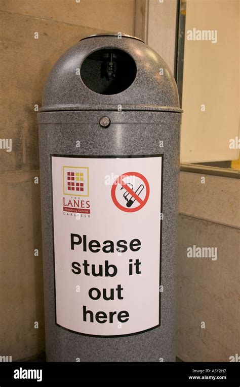 Bin For Cigarettes Before Entering The No Smoking Shopping Centre The