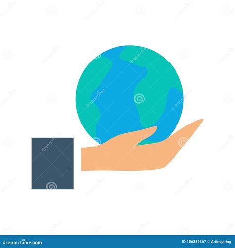 Hand Holding Globe Icon Idea Of Planet Care Stock Vector