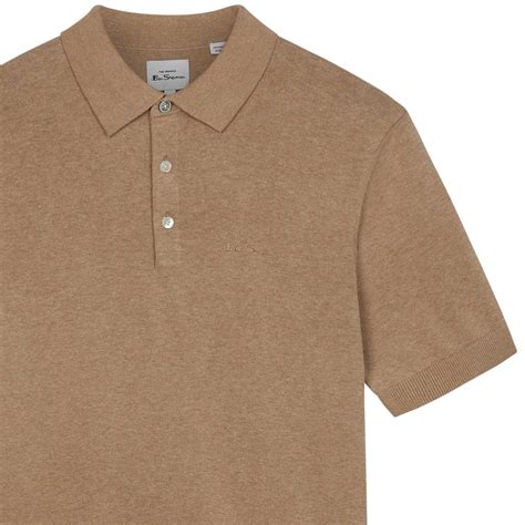 Ben Sherman Signature Knitted Retro Mod Polo Shirt In Stone