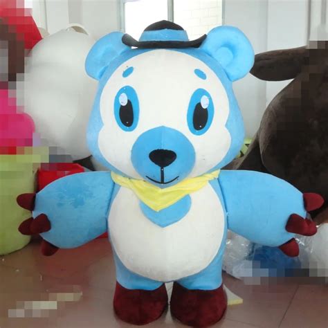 New Arrival 2017 Adult Cartoon Character Lovely Blue And White Bear