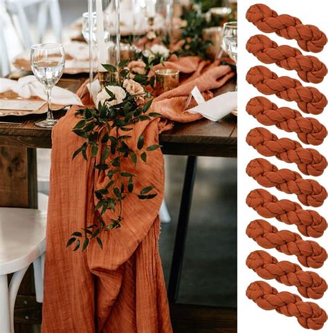 Amazon 10 Pack Terracotta Cheesecloth Table Runner Gauze Table