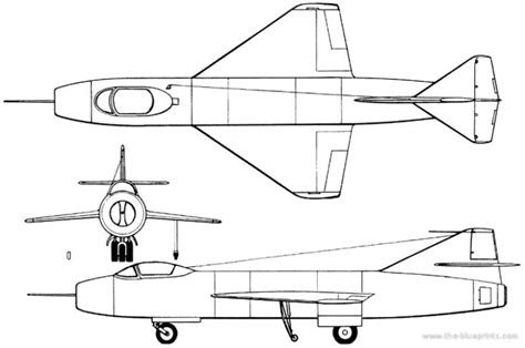 Самолет Яковлев Yak 1000 Russia 1951 чертежи габариты рисунки Скачать чертежи схемы