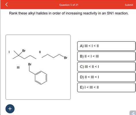 Solved Rank These Alkyl Halides In Order Of Increasing Chegg