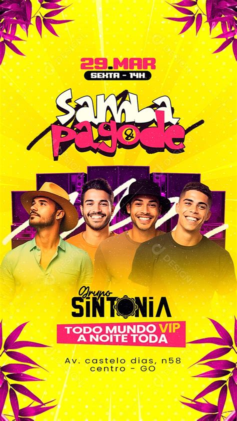 Story Flyer Samba E Pagode Grupo Sintonia Todo Mundo Vip A Noite Toda