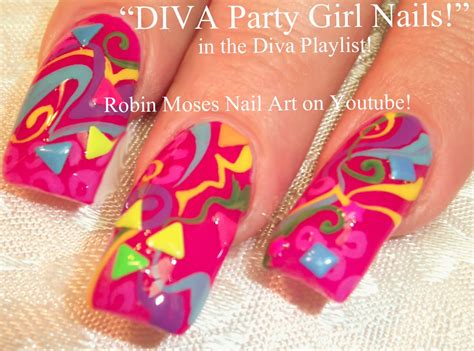 Nail Art By Robin Moses Nail Art Pink Party Nails Graffiti Nail