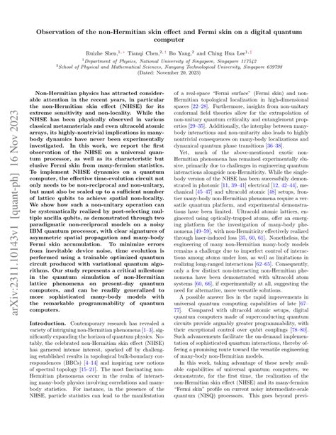 Pdf Observation Of The Non Hermitian Skin Effect And Fermi Skin On A