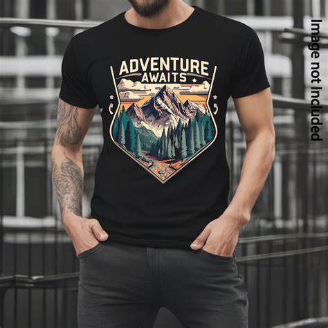 A Aventura Aguarda A Camiseta Gr Fica Vintage Da Montanha Design