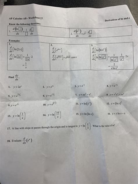 Solution Ap Calculus Worksheet Studypool Worksheets Library