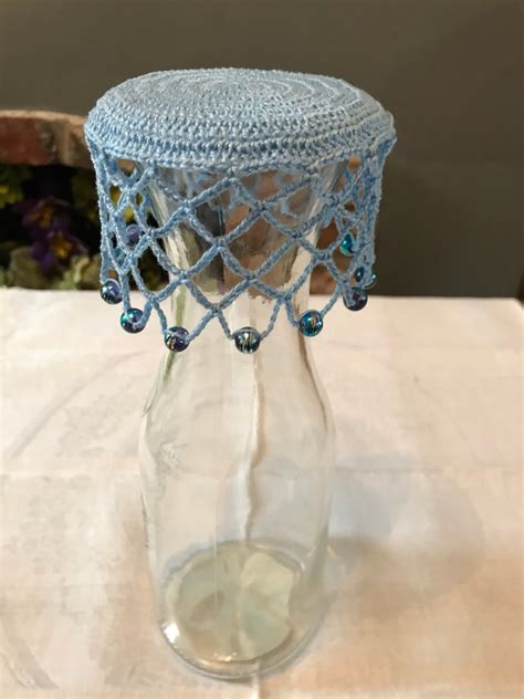 Vintage Inspired Crochet Beaded Wine Carafe Jug Cover Colour Etsy