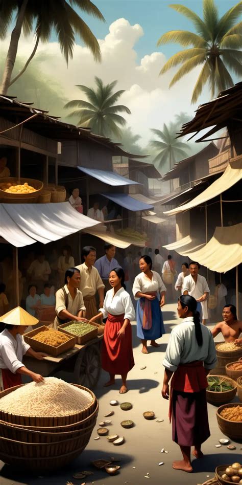 Vibrant Precolonial Filipino Marketplace Barter System And Cultural