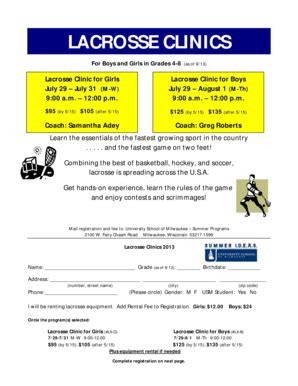 Fillable Online USM Lacrosse Camp Flyer Fax Email Print PdfFiller